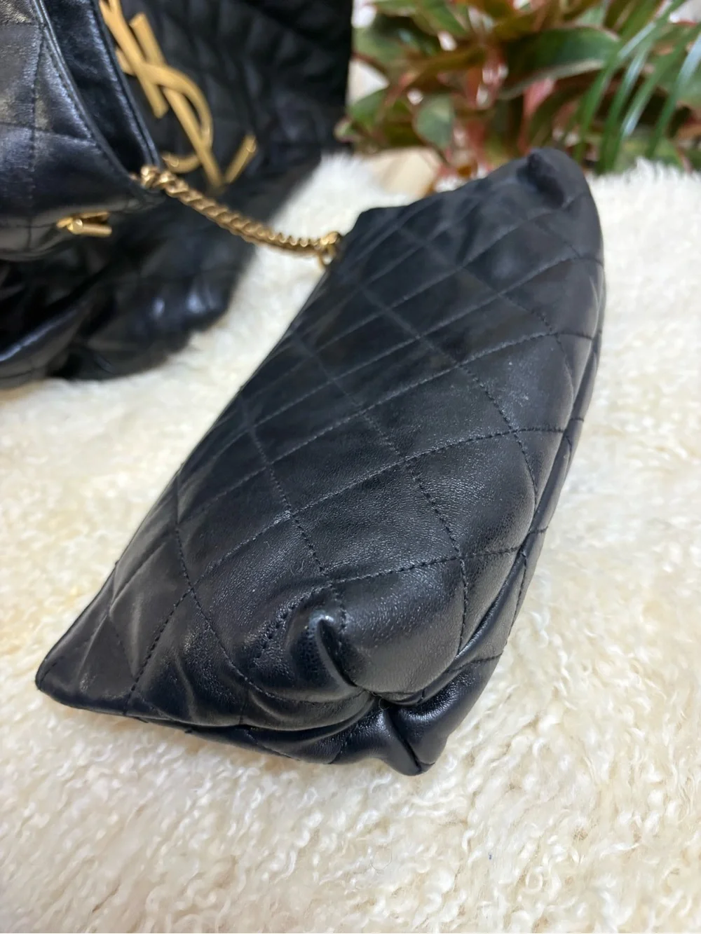 Saint Laurent Black Quilted Leather Icare Maxi. *EUC, NO CALL OUTS